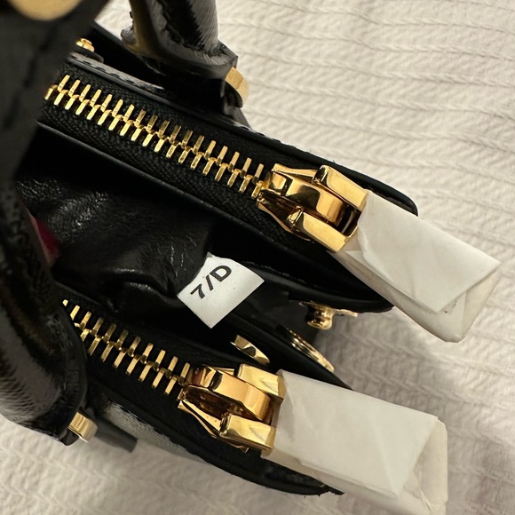 BRAND NEW! Authentic PRADA Saffiano Vernice Mini Galleria Double Zip Tote Black - Picture 14 of 16